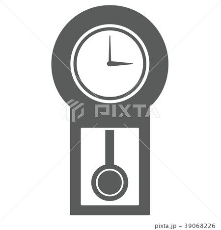 掛け時計 イラスト インテリア アンティークの写真素材