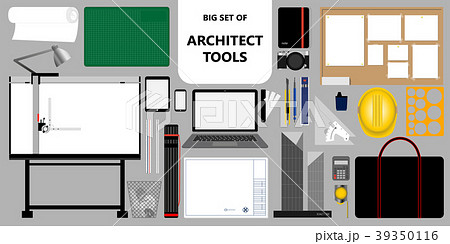 工具 建築家 建築士 道具のイラスト素材