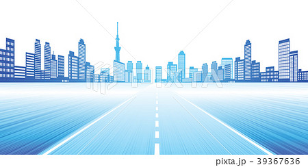 一本道 道路 背景 車道のイラスト素材