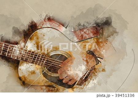 アコギ 男のイラスト素材