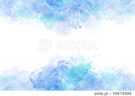 水彩 青色 水色 背景のイラスト素材
