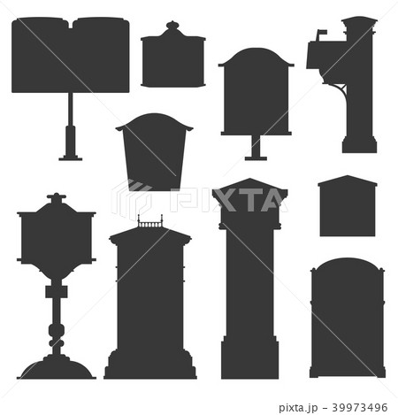 ポスト シルエット 郵便 手紙のイラスト素材