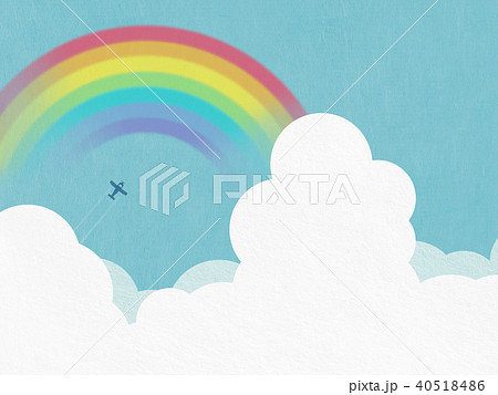 背景 夏 雲 虹のイラスト素材