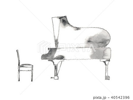 ピアノ 水彩画 楽器 グランドピアノのイラスト素材