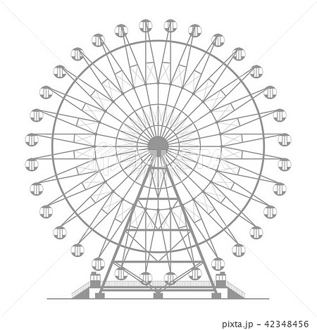 観覧車 シルエットの写真素材