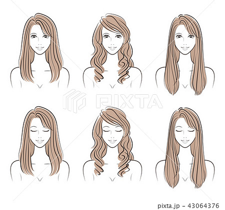 ヘアアレンジのイラスト素材