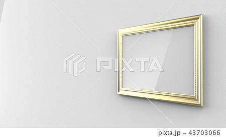 フレーム 額 額縁 金の写真素材