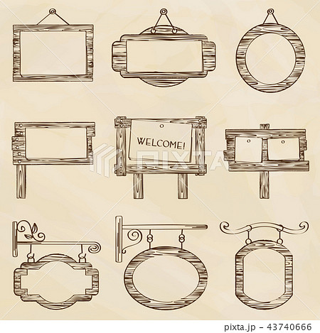 看板 フレーム 枠 立て看板のイラスト素材