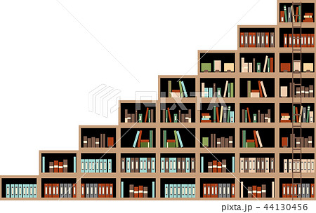 図書室 図書館 本棚 棚のイラスト素材