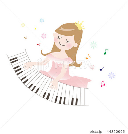 ピアノ 女の子 弾く 演奏のイラスト素材