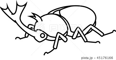 昆虫 虫 甲虫 線画のイラスト素材