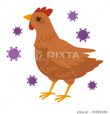 Dead Bird Flu Victim Cartoon Illustration Stock Clipart