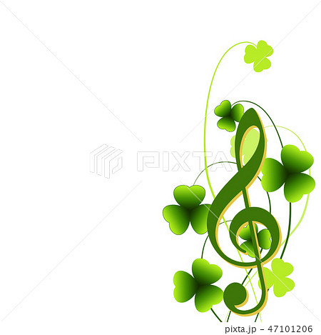 音符 フラワーアレンジメント 花 背景イラストのイラスト素材