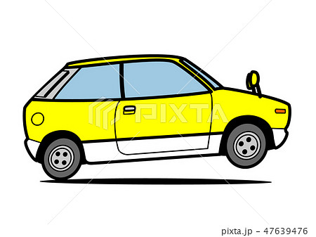 旧車 イラストカー 旧車イラスト かわいい車の写真素材