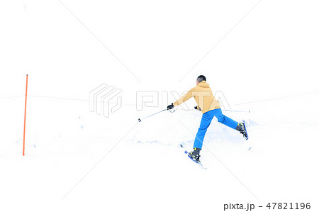 転倒 転ぶ スキー スキー場の写真素材