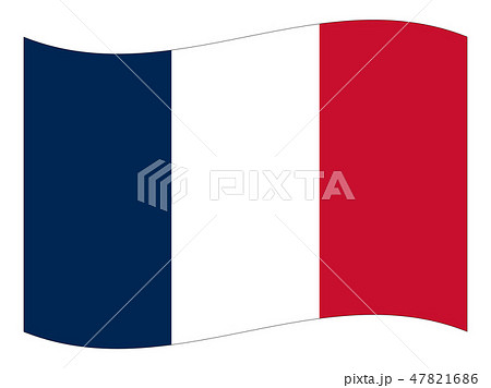 フランス共和国 三色旗 トリコロール 国旗のイラスト素材