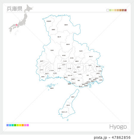 地図 兵庫 日本 イラストの写真素材