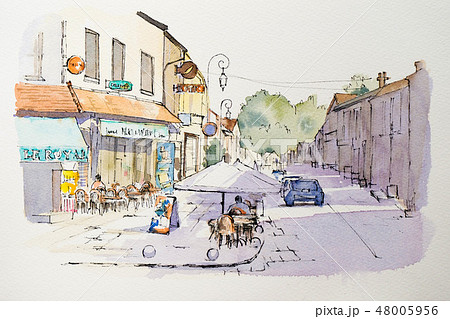 ヨーロッパ フランス 絵画 街並みの写真素材 - PIXTA