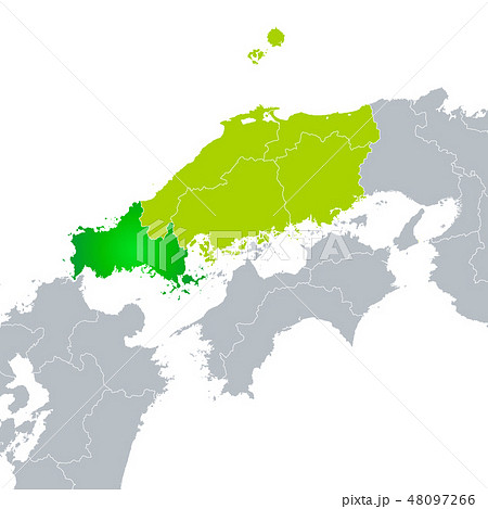 山口県地図のイラスト素材