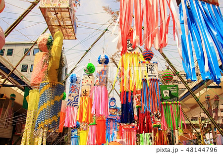 七夕祭り 屋台 平塚市 平塚の写真素材