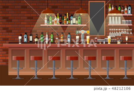 バー Bar 酒場 カウンターのイラスト素材