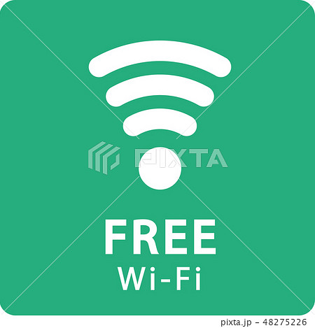 無料wifi Wifiマークの写真素材