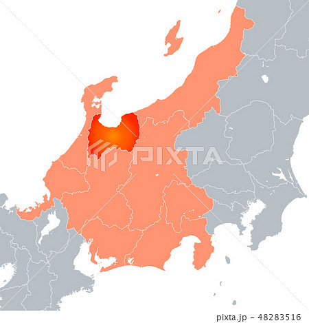 北陸地方 日本地図 ベクター 富山県のイラスト素材 Pixta