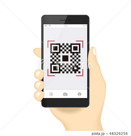 Qrコード スマホ クリップアート スマートフォンのイラスト素材