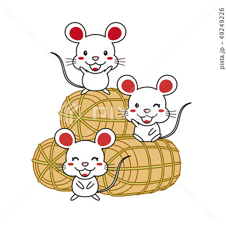 ネズミ ハツカネズミ 白ねずみ キャラクターのイラスト素材