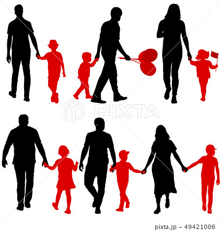 人物 子供 シルエット 風船 気球のイラスト素材