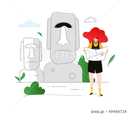Vector Illustration of Moai Statues on Easter Island 27175751 Vector Art at  Vecteezy