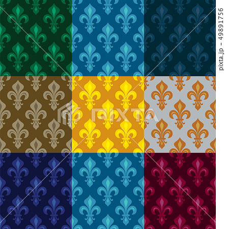 ユリの紋章 パターン 柄 模様 ゆり 飾りの写真素材