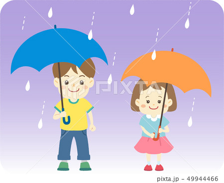 イラスト 楽しい 可愛い 雨のイラスト素材