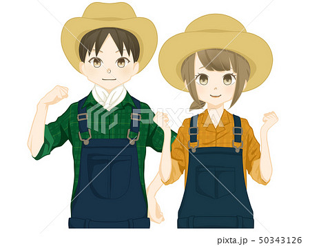 オーバーオール 男性のイラスト素材