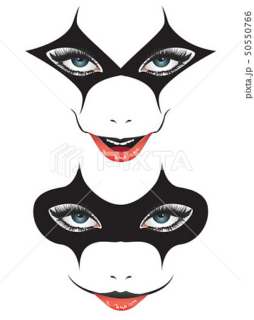 ピエロ 道化師 ジョーカー お面のイラスト素材