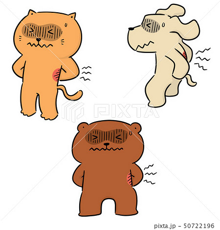 腰痛 マンガ 動物 痛いのイラスト素材