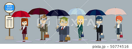 バスストップのイラスト素材