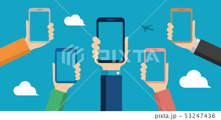 スマホ スマートフォン フレーム 手のイラスト素材
