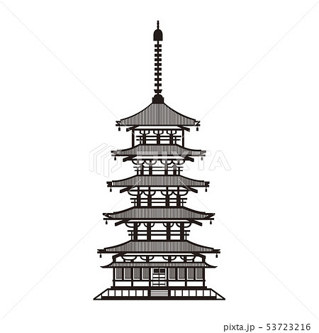 寺 シルエット 神社仏閣 五重塔 東寺 京都市の写真素材