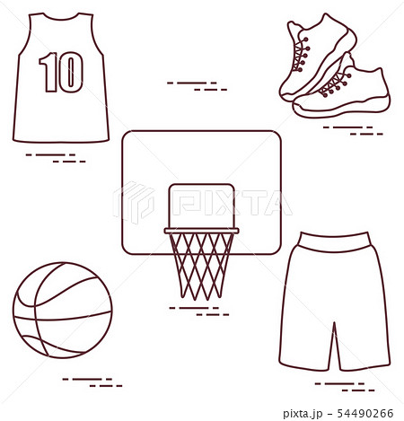 バスケットボール パス バスケ イラストの写真素材