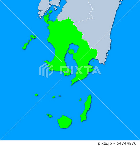 鹿児島県 桜島 地図 鹿児島のイラスト素材