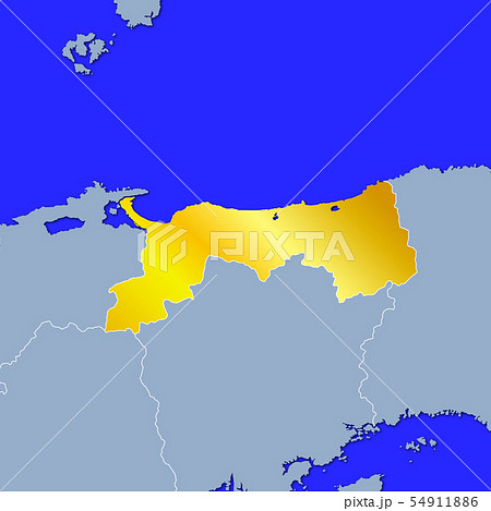 山陰地方 地図 日本地図の写真素材