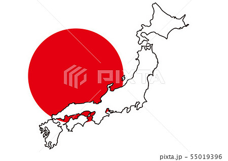 日本国旗 赤色 日本 日の丸 和の写真素材