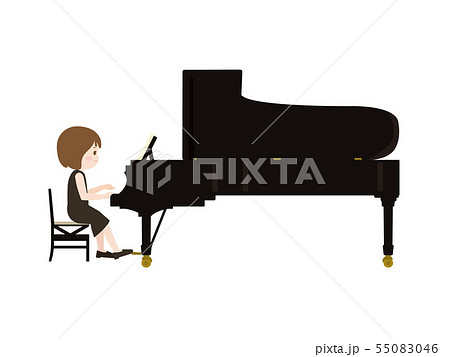 ピアノを弾くのイラスト素材 Pixta