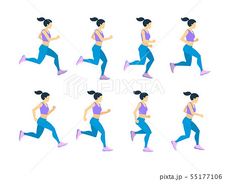 ジョギング マラソン アニメーション 走るの写真素材 Pixta
