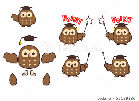 梟 鳥 博士 教師のイラスト素材