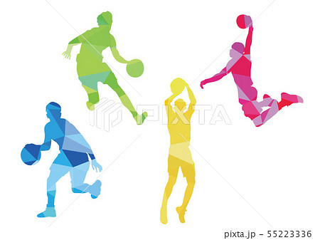 バスケ バスケットボール 籠球 ダンクのイラスト素材