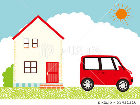 自動車 横 横向き 側面のイラスト素材