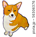 おすわりする子犬コーギーの後ろ姿のイラスト素材