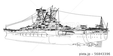 戦艦のイラスト素材